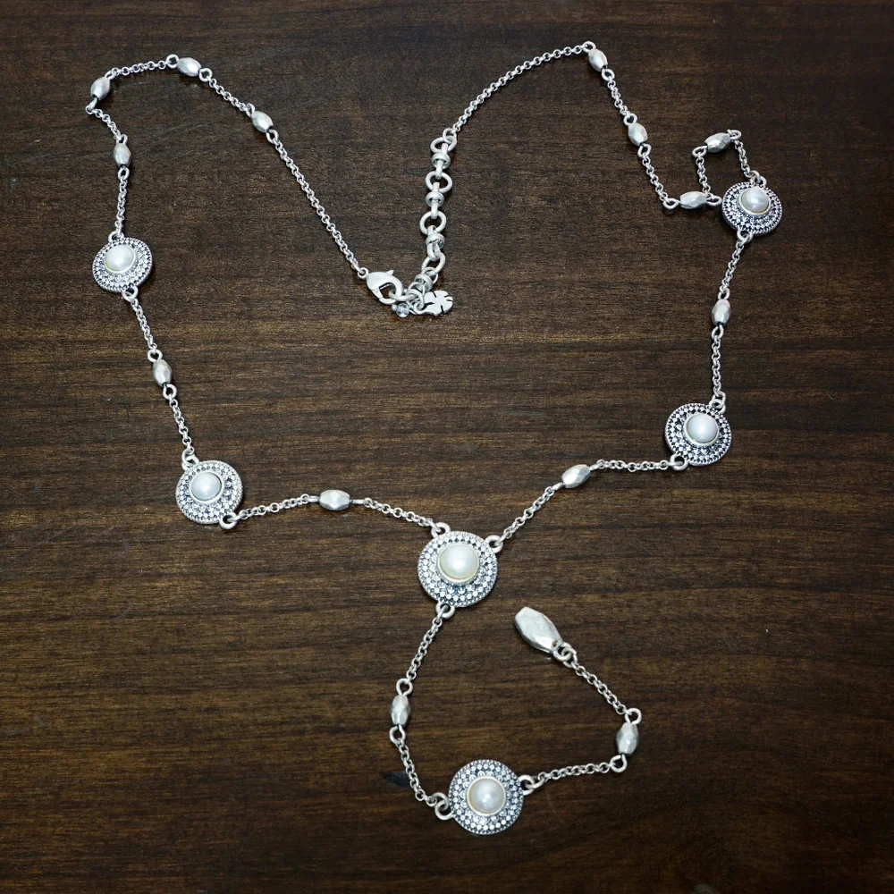 Lucky Brand Silver Pearl Necklace - Picture 1 of 2